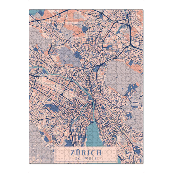 Puzzle Ravensburger "Zürich Stadt Map" artboxONE - Städte / Zürich,Kartografie