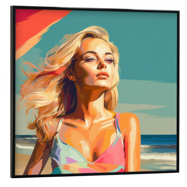 Poster mit schwarzem Rahmen 30x30 cm "OUTERBANKS-TRÄUME" artboxONE - Menschen,Fashion,Für Mama - Strand,Usa,Gold,Blond,Frau,Frau