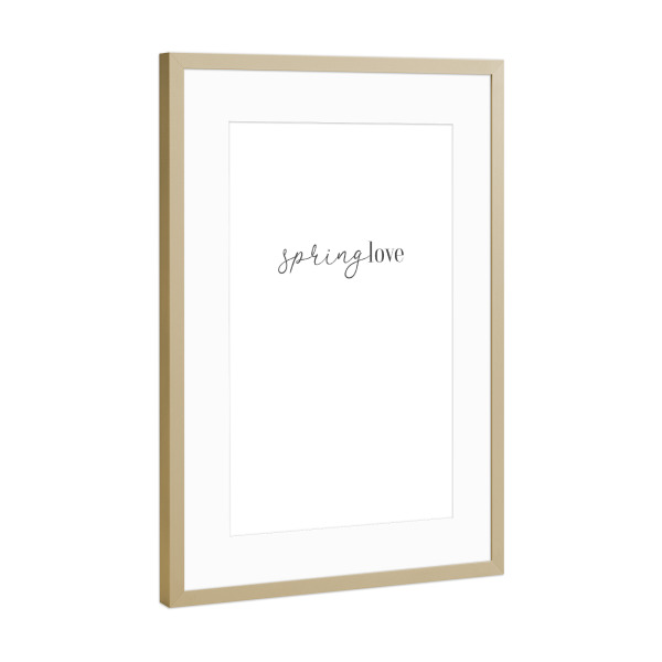 Poster mit Rahmen Gold "Springlove" artboxONE - Typografie,Schwarzweiß