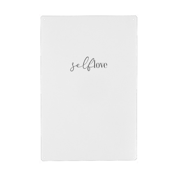 Metall Poster "Selflove Schrift" artboxONE - Typografie,Schwarzweiß,Liebe