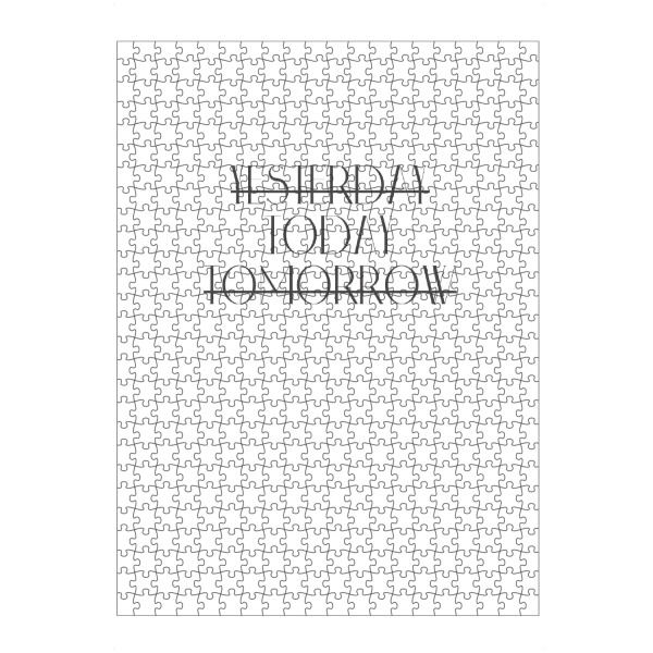 artboxONE Puzzle "Yesterdaytodaytomorrow" artboxONE - Typografie,Schwarzweiß