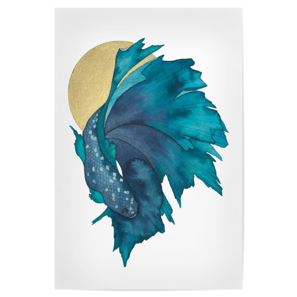 Poster "Green betta" artboxONE - Natur,Tiere,Abstrakt,Unterwasser