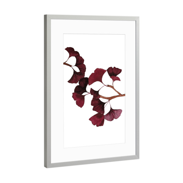 Poster mit Rahmen Silber "Ginkostrauch" artboxONE - Natur,Floral,Für Mama