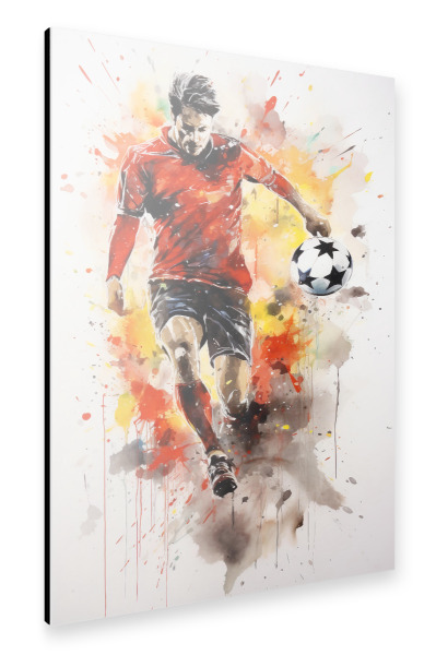 Alu-Dibond "Football Watercolor 2 (matart)" 30x20 cm artboxONE