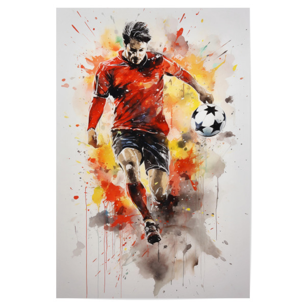 Poster "Football Watercolor 2 (matart)" artboxONE - Sport,Sport / Fußball - Fußball,Fußballspieler,Spieler,Ball,Mannschaft,Sport,Bunt,Aquarell