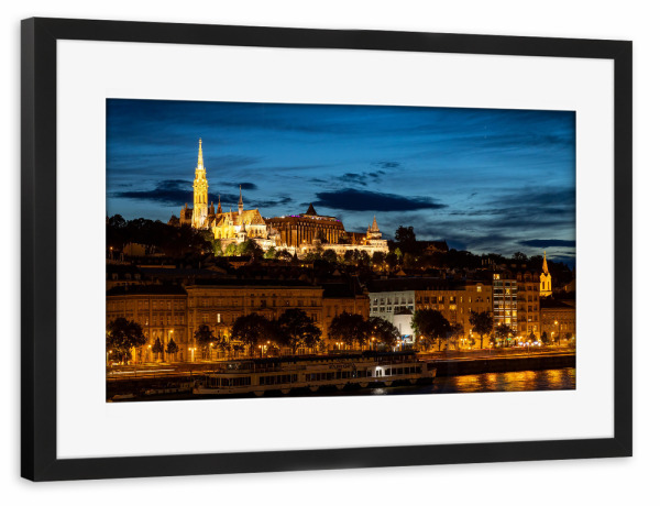 Poster mit Rahmen schwarz "Die Fischerbastei in Budapest" artboxONE - Reise,Architektur,Städte / Barcelona