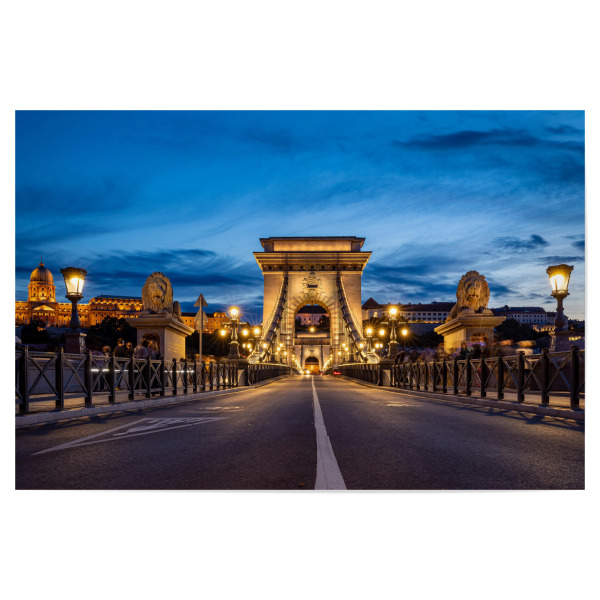 Poster 30x20 cm "Budapester Kettenbrücke" artboxONE - Reise,Architektur,Städte / Budapest - Budapest,Kettenbrücke,Donau,Ungarn,Buda,Pest,Brücke