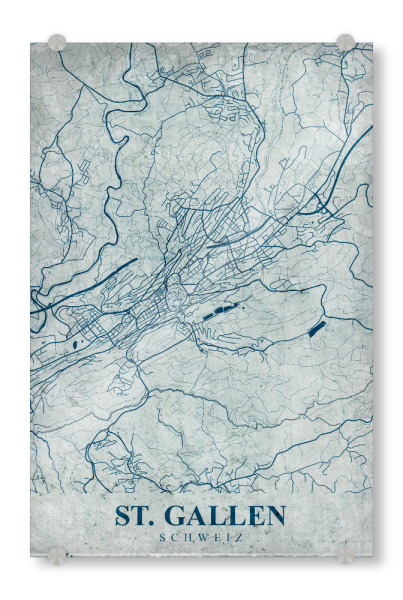 Acrylglasbild "Vintage Citymap St. Gallen" artboxONE - Städte,Kartografie