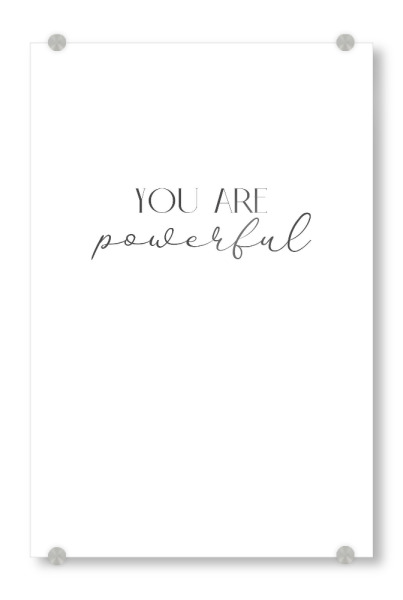 Acrylglasbild "Powerful" artboxONE - Typografie,Menschen,Schwarzweiß,Liebe,Buchstaben / P