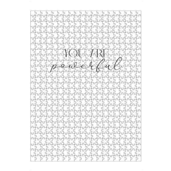 artboxONE Puzzle "Powerful" artboxONE - Typografie,Menschen,Schwarzweiß,Liebe,Buchstaben / P