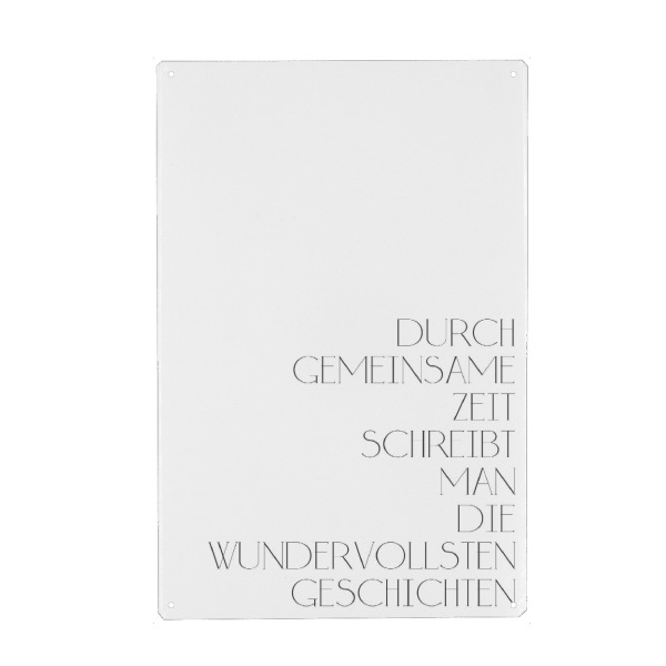 Metall Poster "Die wundervollsten Geschichten" artboxONE - Typografie,Schwarzweiß,Liebe