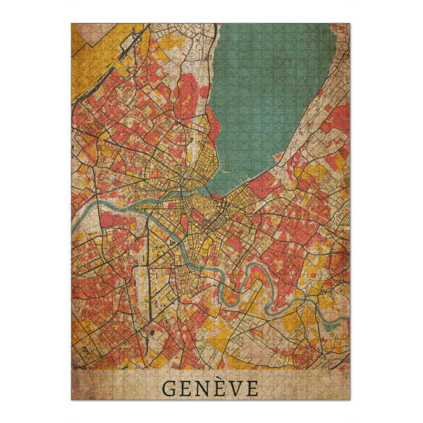 Puzzle Ravensburger "Vintage Genève" artboxONE - Städte,Kartografie