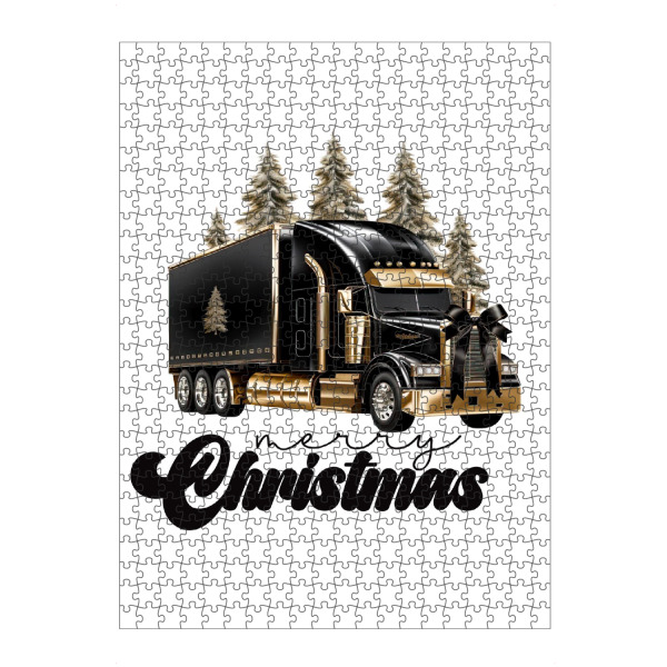 Puzzle Ravensburger "Schwarzer Frohe-Weihnachts-Truck" artboxONE - Automobile,Weihnachten