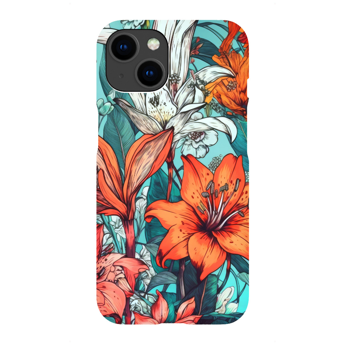 "Flowers and leaves G"für iPhone - Premium-Case Handyhülle artboxONE