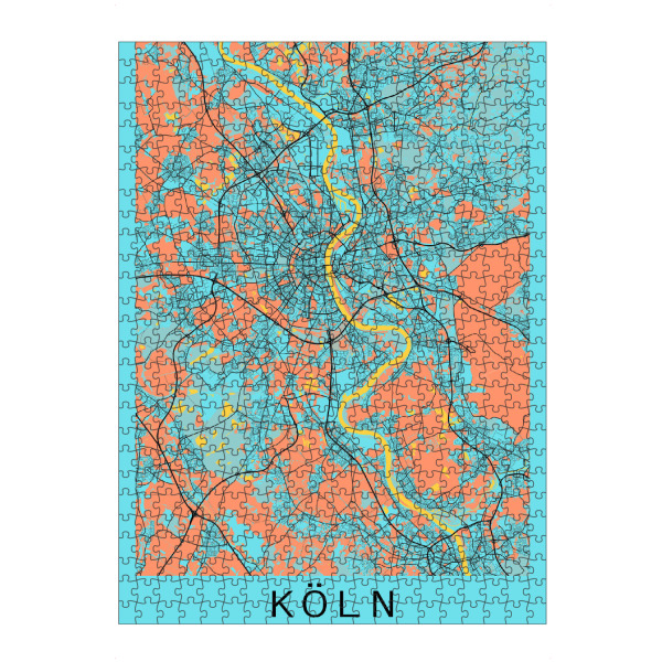 Puzzle Ravensburger "Köln als Stadtkarte" artboxONE - Städte,Städte / Köln,Kartografie