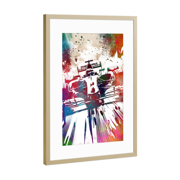 Poster mit Rahmen Gold "Rennsportkunst B" artboxONE - Sport / Motorsport,Sport - Rennen,Sport,Sport,Auto