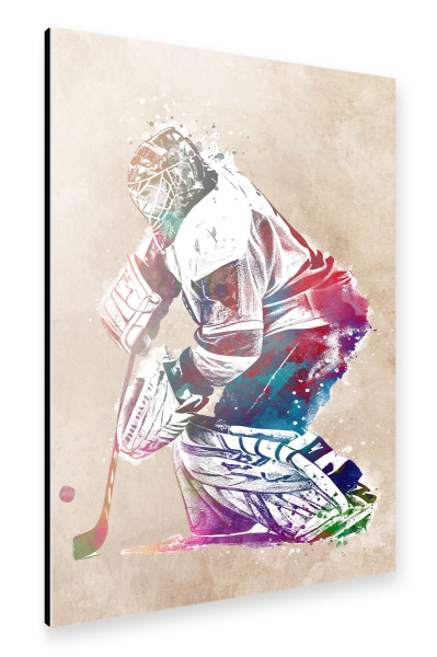 Alu-Dibond "Hockeyspieler Sportkunst B" 30x20 cm artboxONE