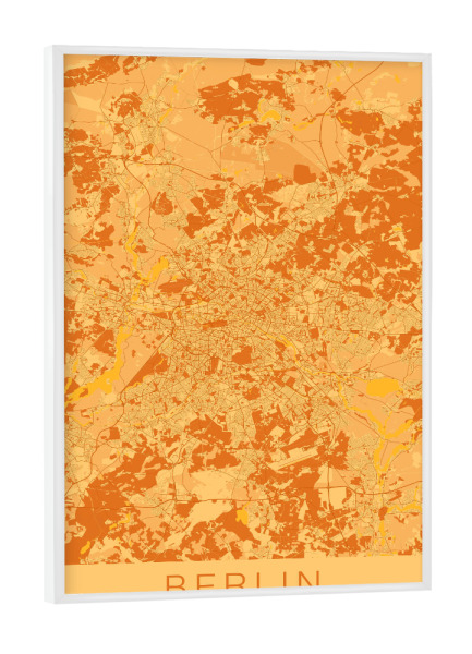 Poster mit weißem Rahmen "Berlin Stadtplan Bild" artboxONE - Städte,Städte / Berlin,Kartografie