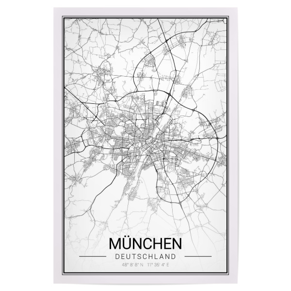 Poster 30x20 cm "City Map München" artboxONE - Städte / München,Kartografie