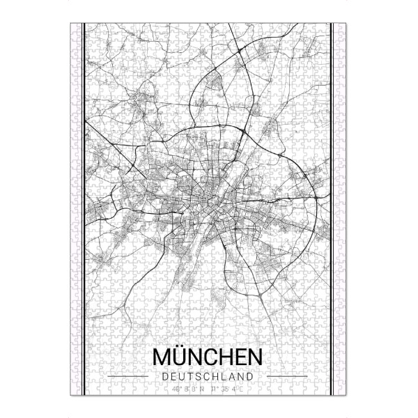 Puzzle Ravensburger "City Map München" artboxONE - Städte / München,Kartografie