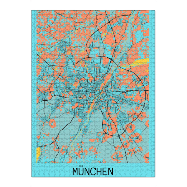 Puzzle Ravensburger "Stadtplan von München" artboxONE - Städte / München,Kartografie