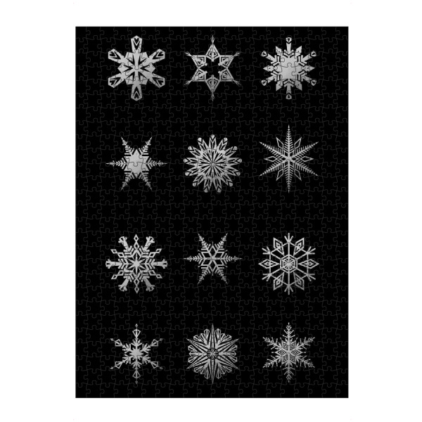 Puzzle Ravensburger "Zwölf geometrische Schneeflocken" artboxONE - Schwarzweiß,Weihnachten
