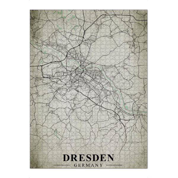 Puzzle Ravensburger "Dresden Vintage CityMap" artboxONE - Städte,Architektur,Städte / Dresden