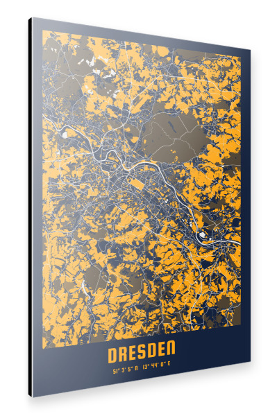 Alu-Dibond "Dresden Stadt Map" 30x20 cm artboxONE