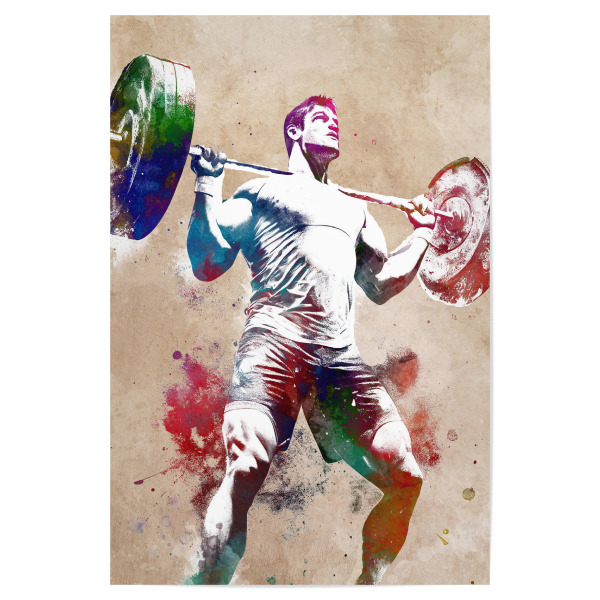 Poster 30x20 cm "Gewichtheben Sport A" artboxONE - Menschen,Sport - Gewichtheben,Sport,Sport,Sportlich,Stark sein,Grafisch