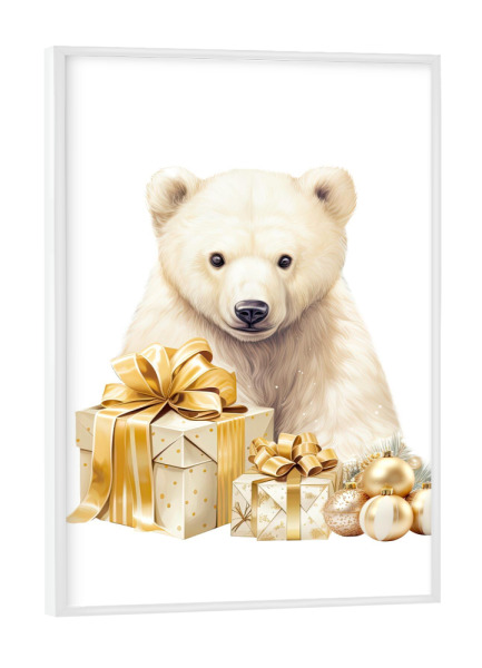 Poster mit weißem Rahmen "Eisbär-Designs" artboxONE - Tiere,Weihnachten