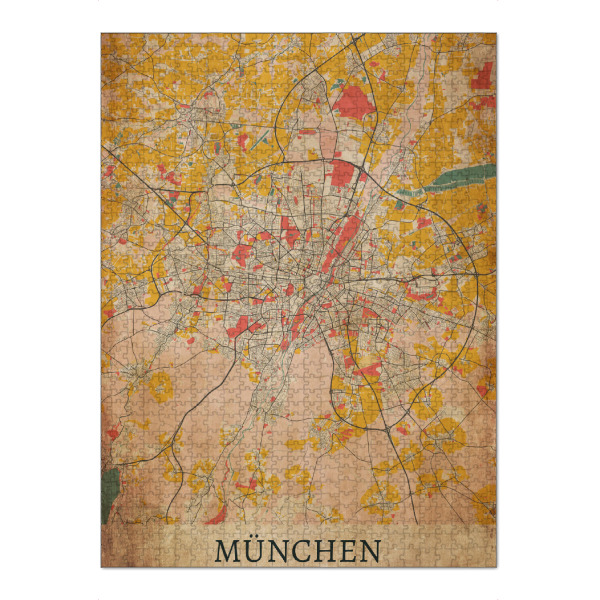 Puzzle Ravensburger "Vintage Stadt München" artboxONE - Städte / München,Kartografie