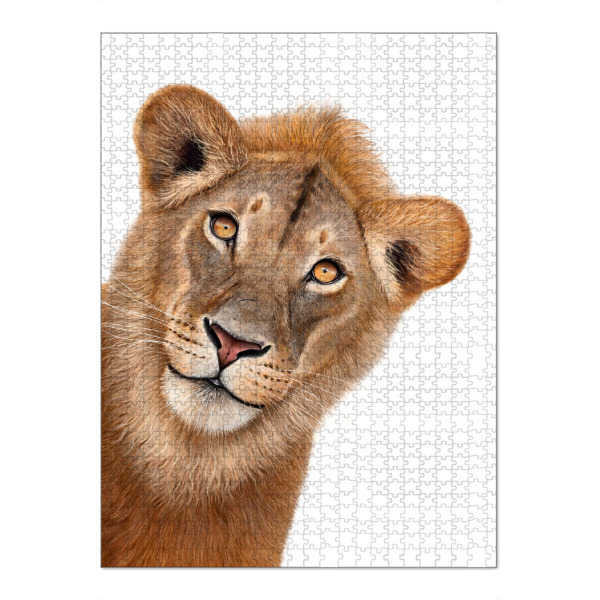 Puzzle Ravensburger "Spannender Löwe" artboxONE - Natur,Tiere,Weihnachten,Für Mama,Lustig