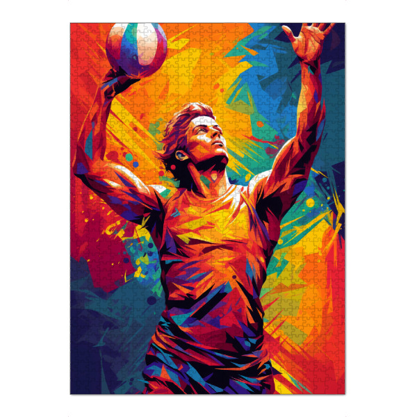 Puzzle Ravensburger "Volleyball Colorful 5 (matart)" artboxONE - Sport - Volleyball,Ball,Volleyball player,Player,Team,Sport,Volley