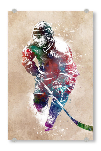 Acrylglasbild "Hockeyspieler Sportkunst C" artboxONE - Sport - Hockey,Eishockey,Sport,Spiel,Spieler