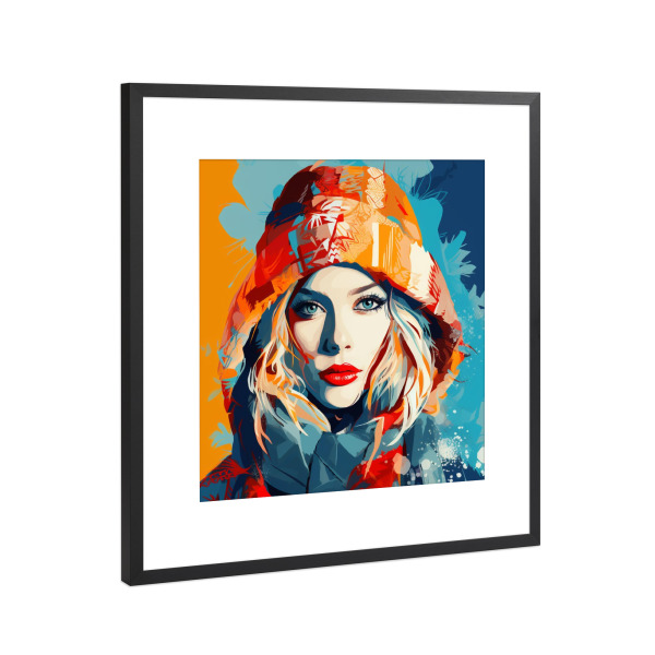 Poster mit Rahmen Schwarz (Metallic) "WINTER-POP" artboxONE - Abstrakt,Fashion,Weihnachten,Buchstaben / W