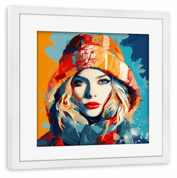 Poster mit Rahmen weiß "WINTER-POP" artboxONE - Abstrakt,Fashion,Weihnachten,Buchstaben / W