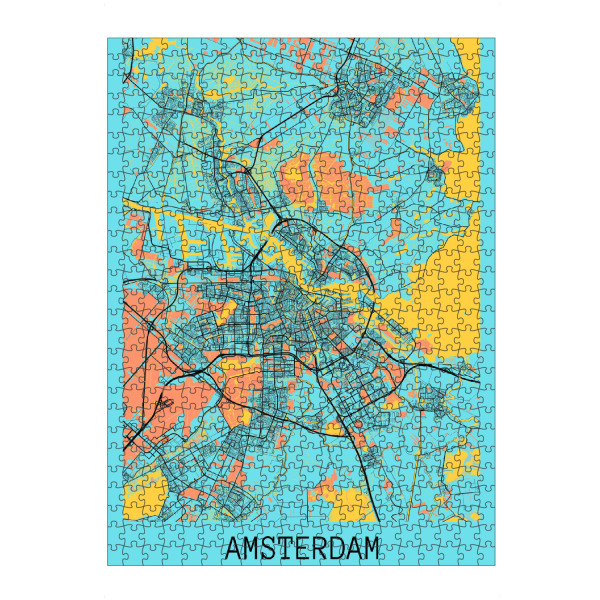 Puzzle Ravensburger "Amsterdam als Citymap" artboxONE - Städte,Städte / Amsterdam,Kartografie