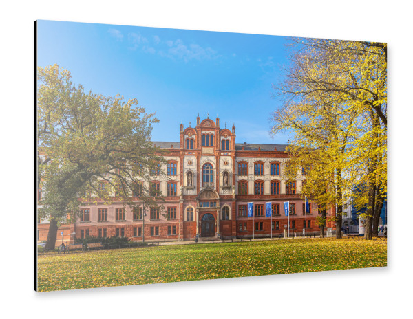 Alu-Dibond "Universität in Rostock im Herbst" 30x20 cm artboxONE