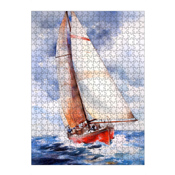 Puzzle Ravensburger "Segelboote Sportkunst F" artboxONE - Sport,Sport / Sommerspiele - Segelschiff,Segelboot,Segeln,Sport,Aquarell,Malerei