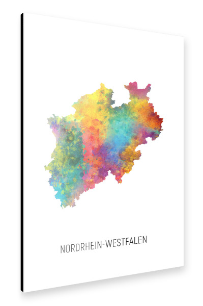 Alu-Dibond "Landeskarte Nordrhein-Westfalen" 30x20 cm artboxONE