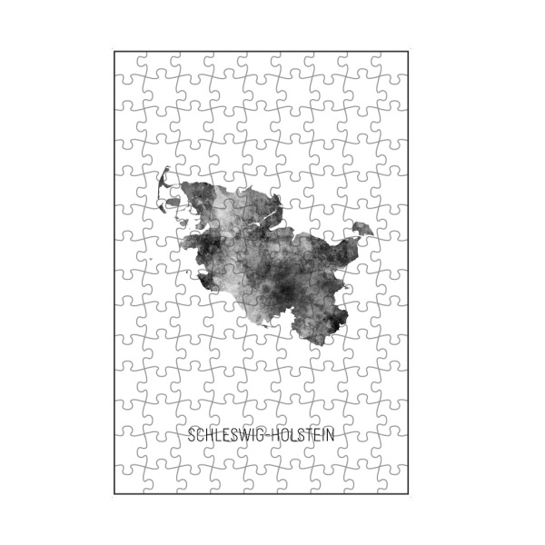 artboxONE Puzzle "Landeskarte Schleswig-Holstein BW" artboxONE - Schwarzweiß,Kartografie