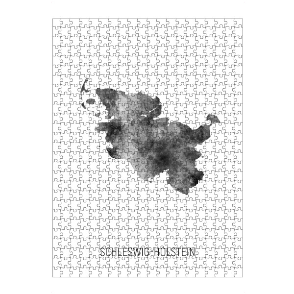 Puzzle Ravensburger "Landeskarte Schleswig-Holstein BW" artboxONE - Schwarzweiß,Kartografie