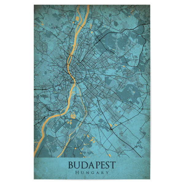Poster 30x20 cm "City Budapest Vintage Map" artboxONE - Städte,Städte / Budapest,Kartografie