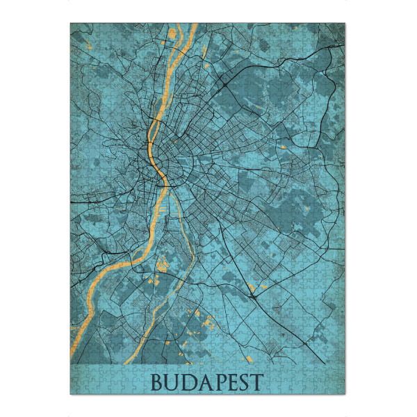 Puzzle Ravensburger "City Budapest Vintage Map" artboxONE - Städte,Städte / Budapest,Kartografie