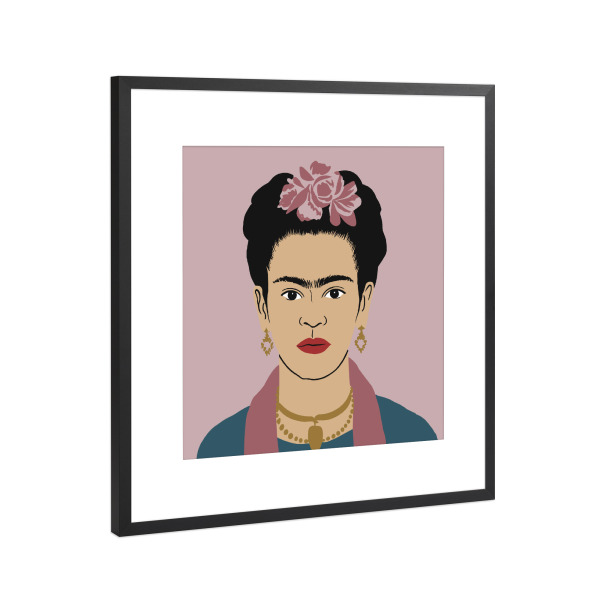 Poster mit Rahmen Schwarz (Metallic) "Frida kahlo vector draw" artboxONE - Menschen