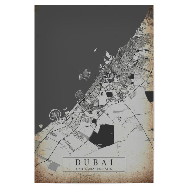 Poster "Vintage Dubai" artboxONE - Städte / Dubai,Kartografie