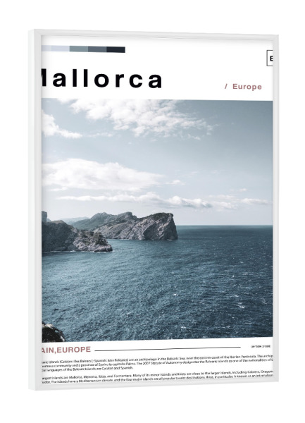 Poster mit weißem Rahmen "Cover der Zeitung „Mallorca“" artboxONE - Städte,Architektur