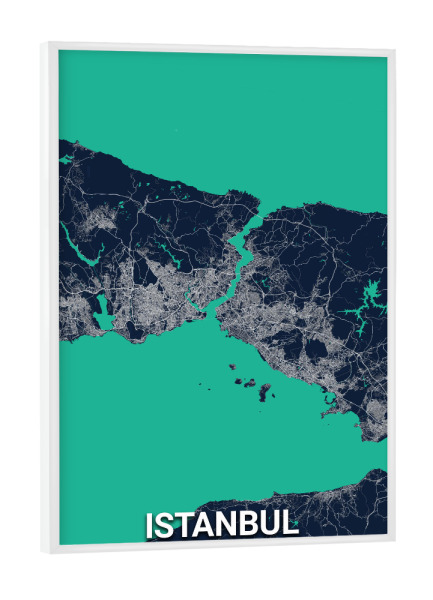 Poster mit weißem Rahmen "Istanbul CityMap" artboxONE - Städte,Städte / Istanbul,Kartografie