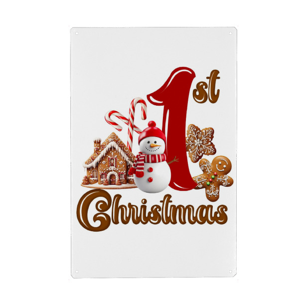 Metall Poster "1. Weihnachten" artboxONE - Für Kinder,Weihnachten