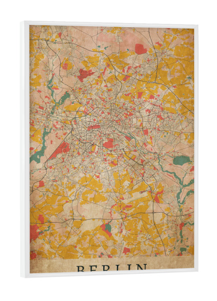 Poster mit weißem Rahmen "Berliner Vintage City Map" artboxONE - Städte / Berlin,Kartografie